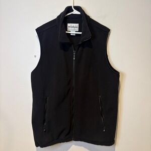 WearGuard Black Fleece Full Zip Vest Mens L Work Utility Pockets Style 2946